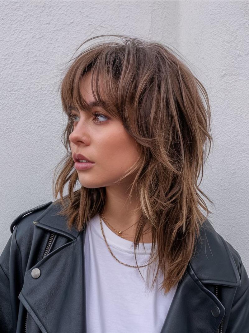 Moderne shag coupe voor herfst