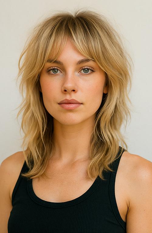 Moderne wolf cut fijn haar