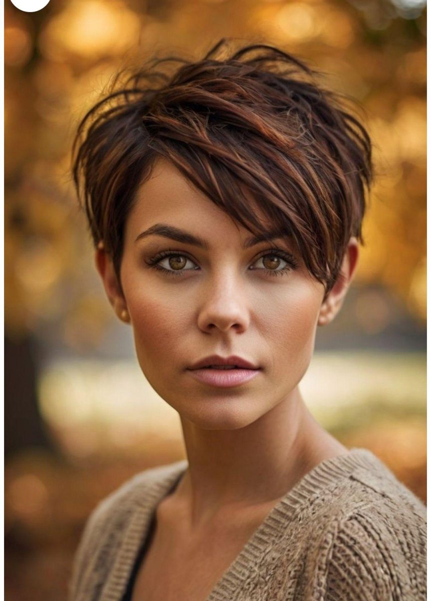 kort haar natuurlijke herfstkleur