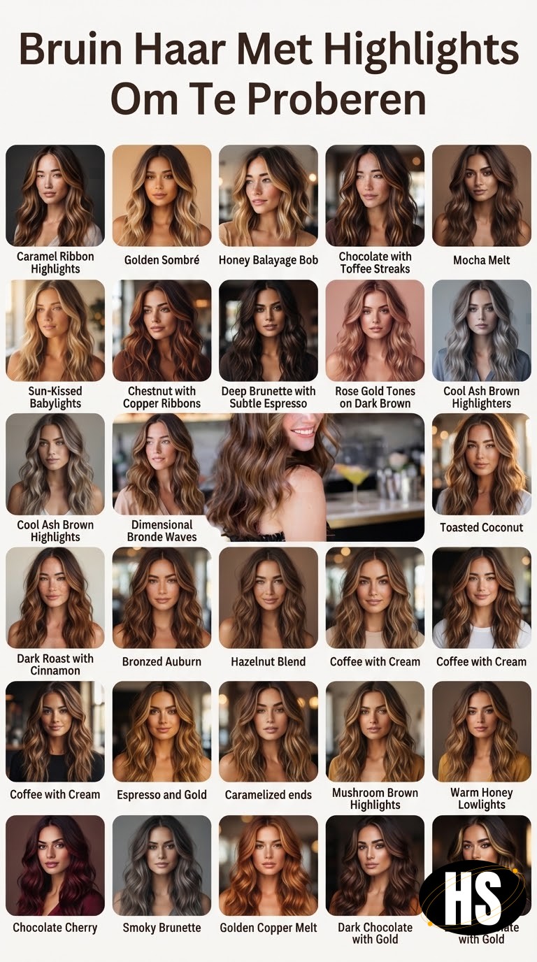 Bruin Haar Met Highlights Om Te Proberen