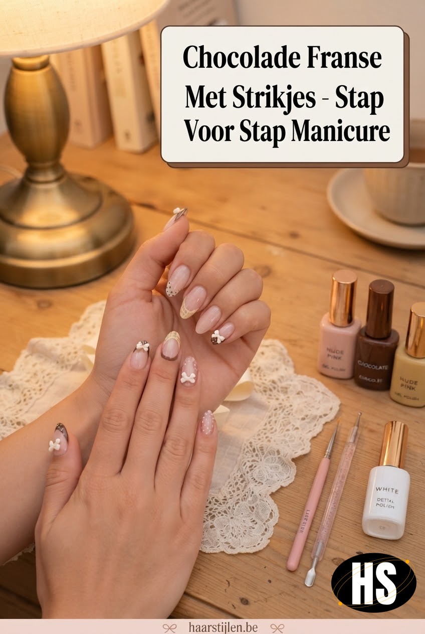 Chocolade Franse Tips Met Strikjes - Stap Voor Stap Manicure