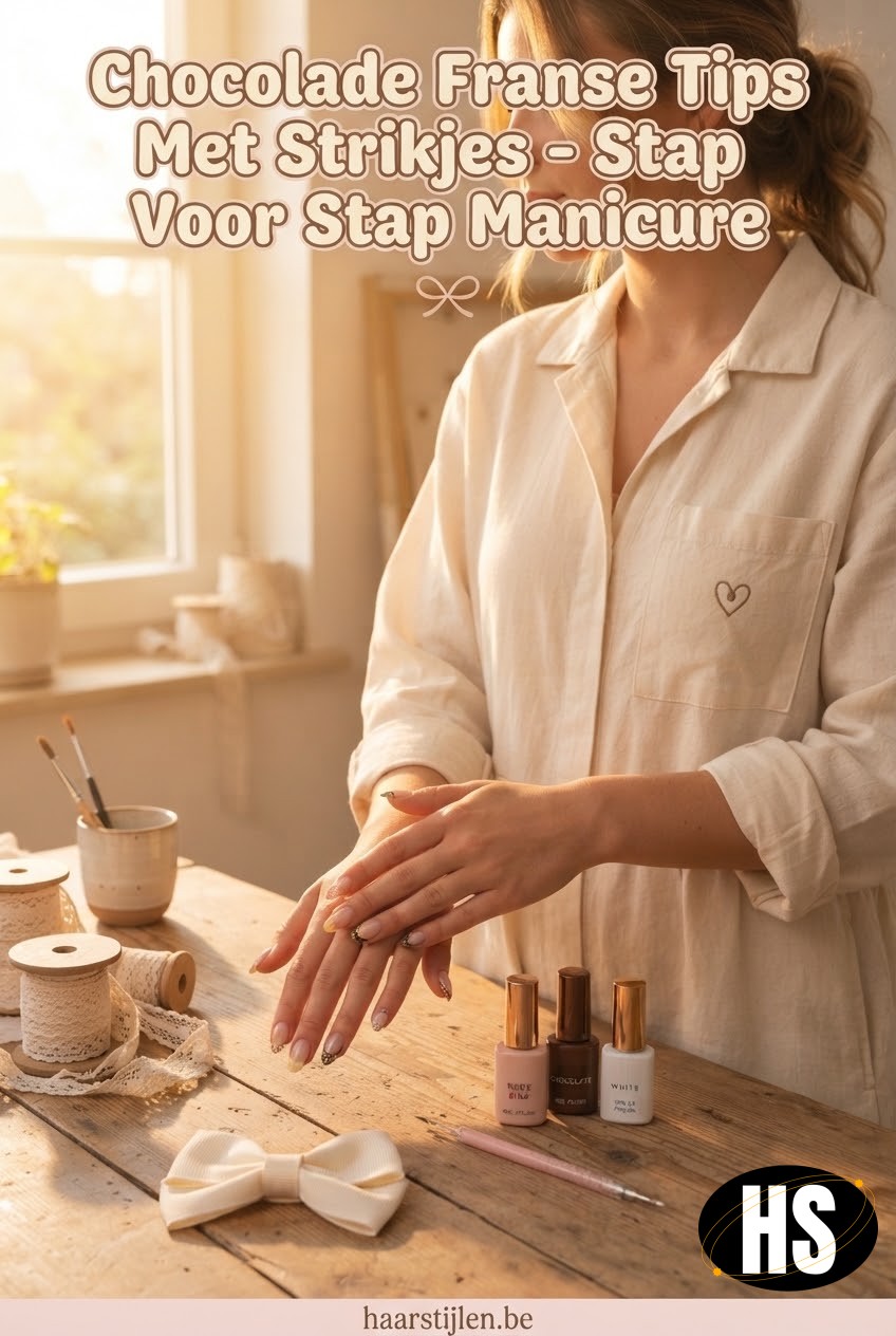 Chocolade Franse Tips Met Strikjes - Stap Voor Stap Manicure