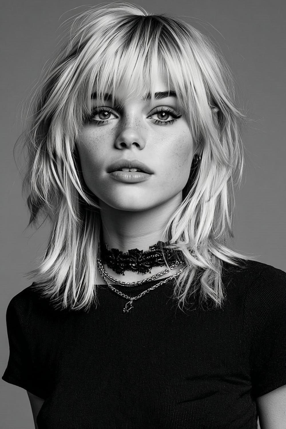 Zwart-Wit Contrast Portret