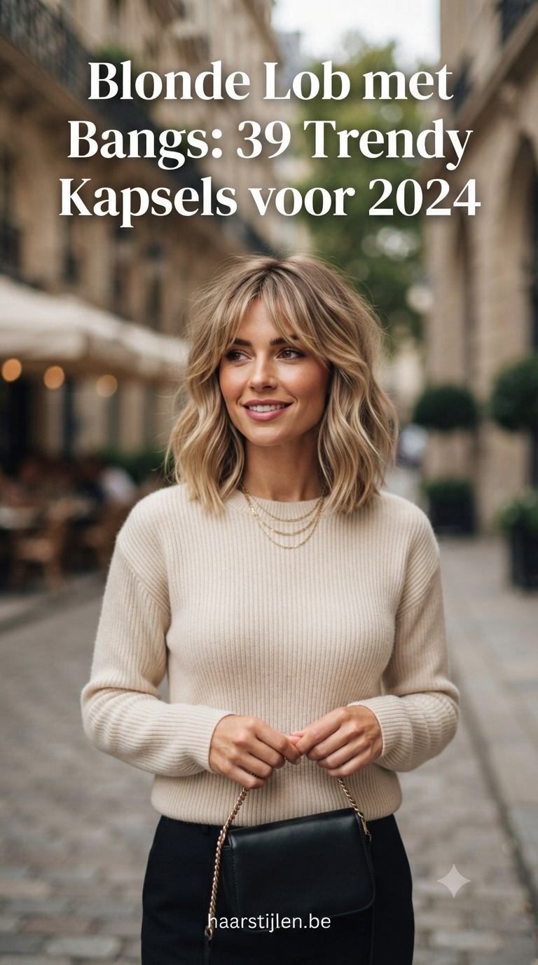 Blonde Lob met Bangs: 39 Trendy Kapsels voor 2024