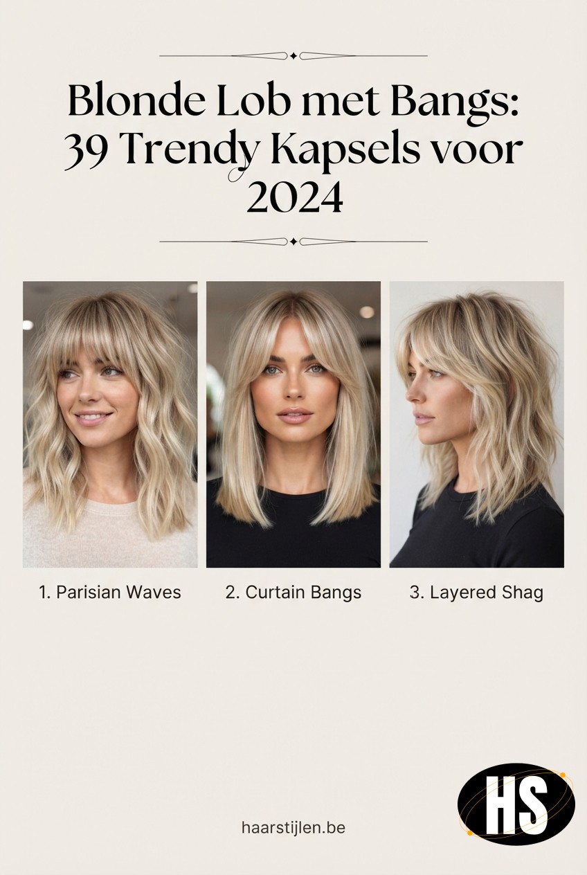 Blonde Lob met Bangs: 39 Trendy Kapsels voor 2024