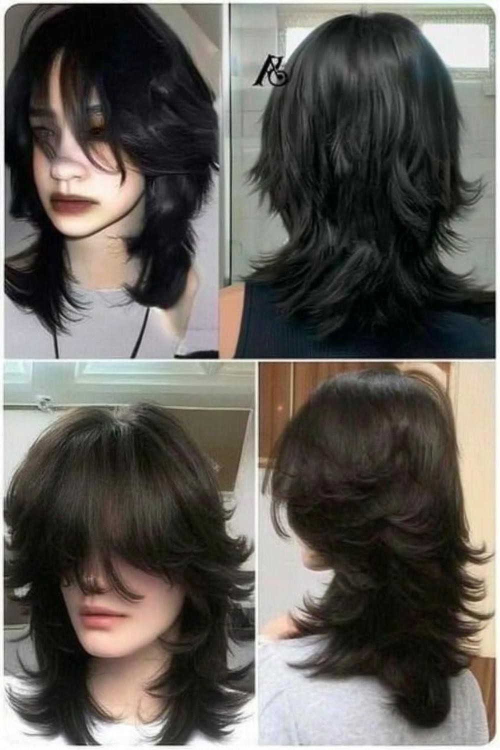 Zwarte laagjes in verschillende lengtes