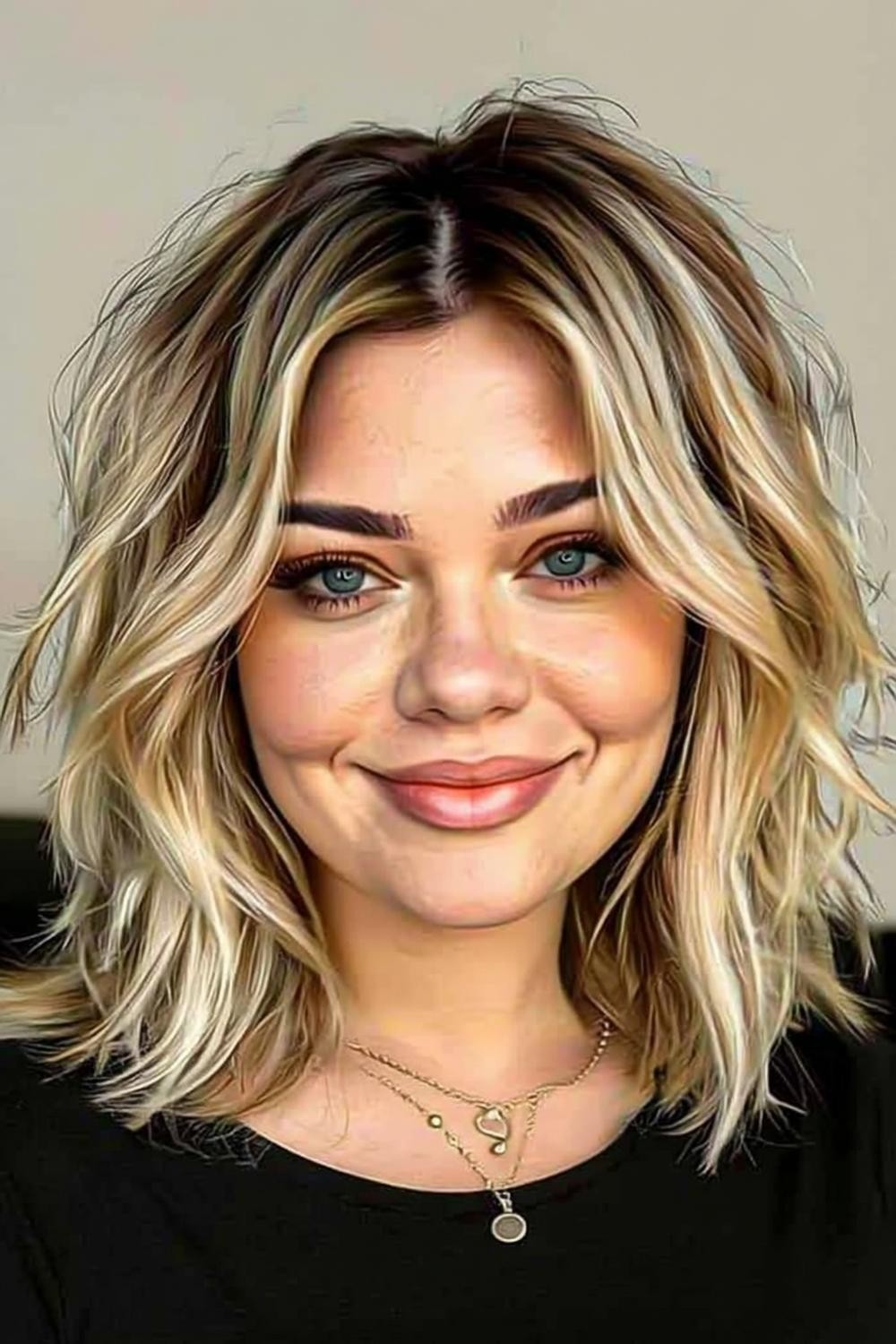 Golvende Blonde Highlights