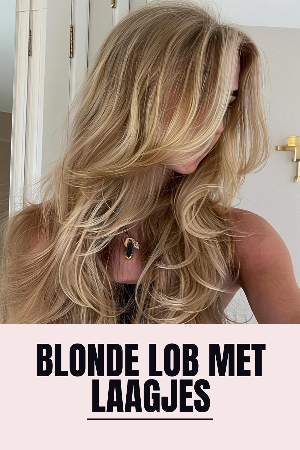 Blonde lob met laagjes