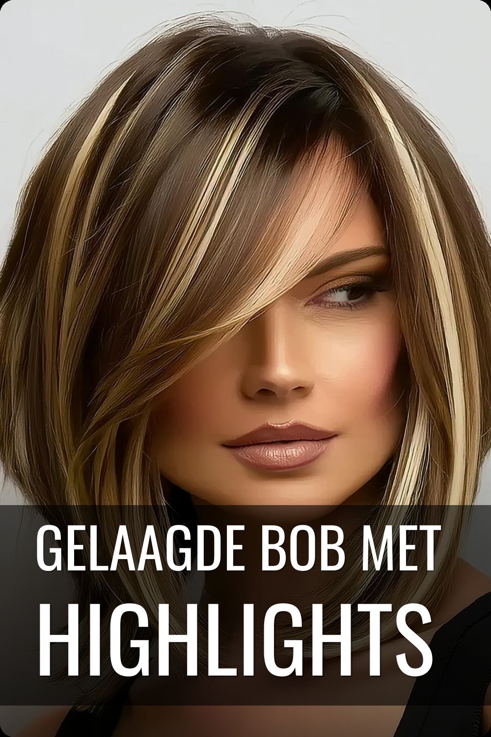 Gelaagde bob met highlights