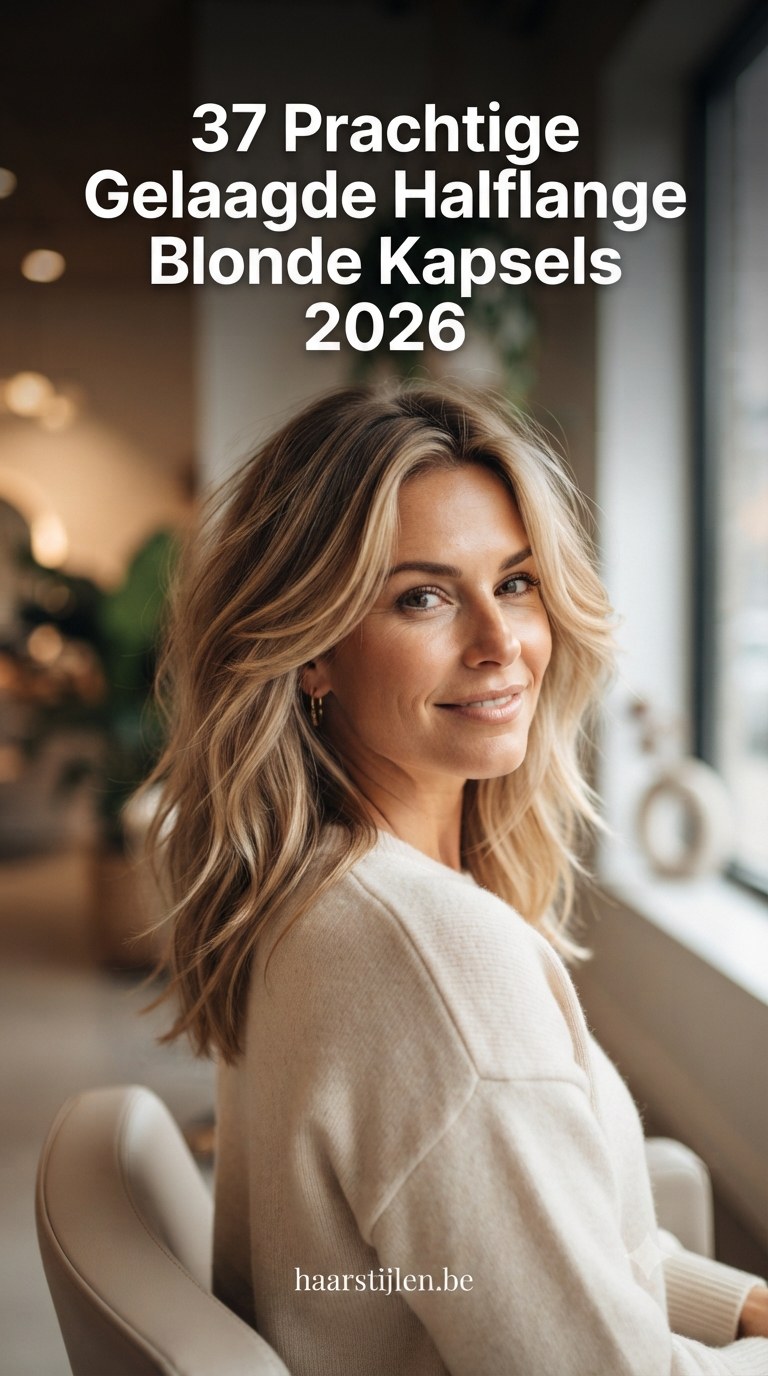 37 Prachtige Gelaagde Halflange Blonde Kapsels 2026
