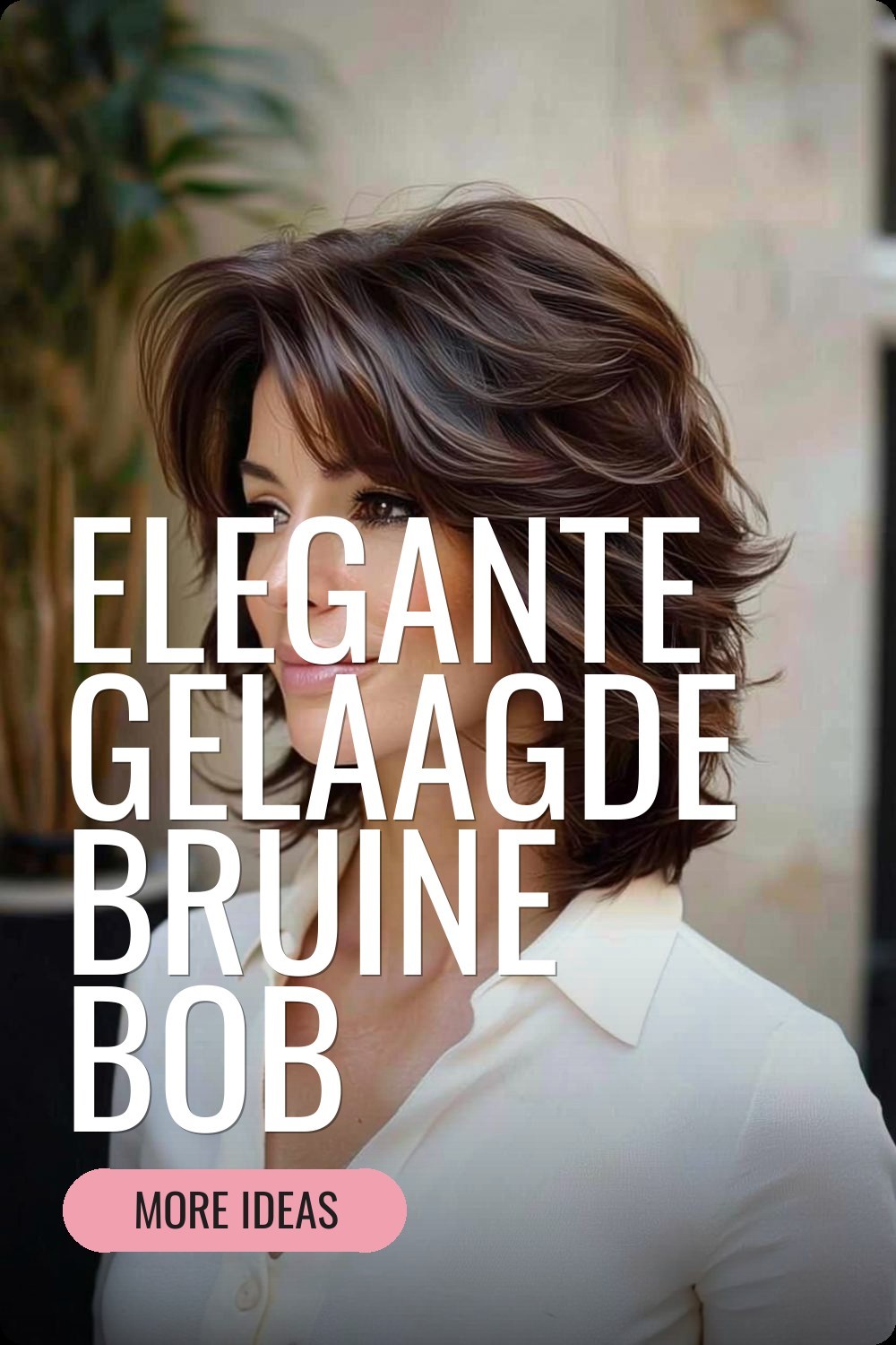 Elegante Gelaagde Bruine Bob
