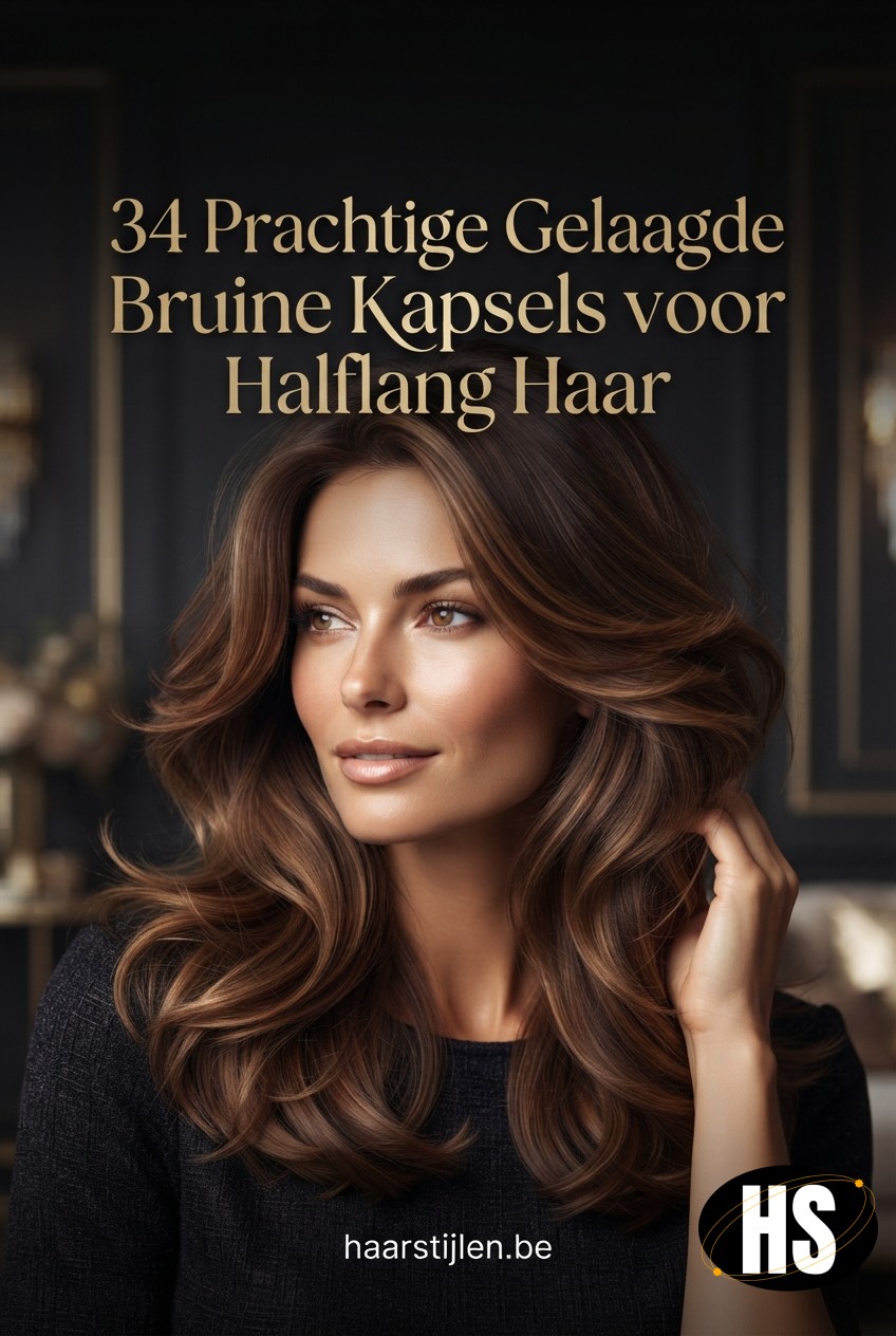 34 Prachtige Gelaagde Bruine Kapsels voor Halflang Haar