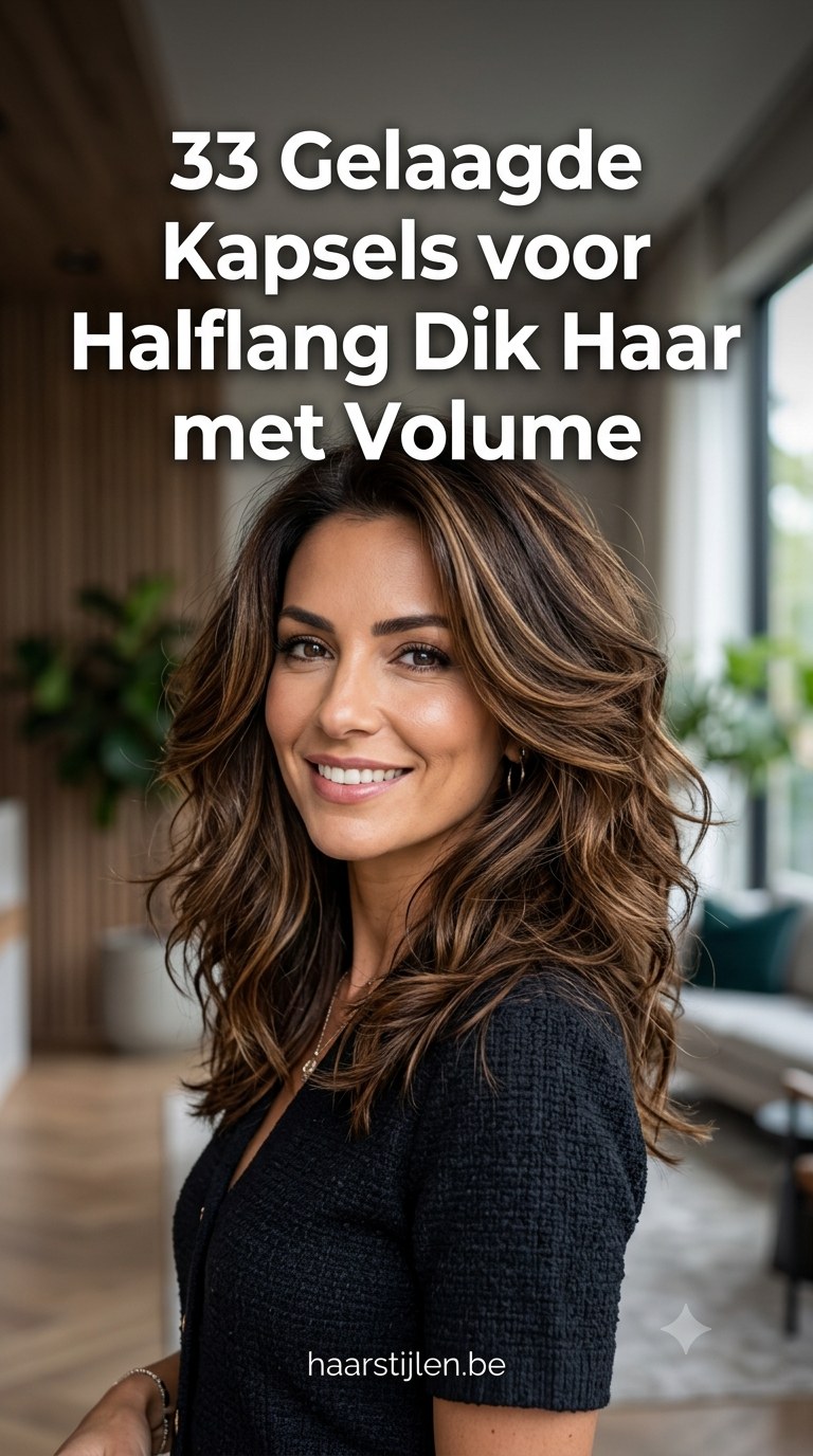 33 Gelaagde Kapsels voor Halflang Dik Haar met Volume
