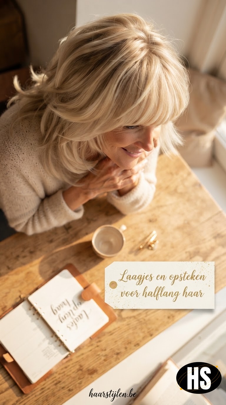 Laagjes en opsteken voor halflang haar