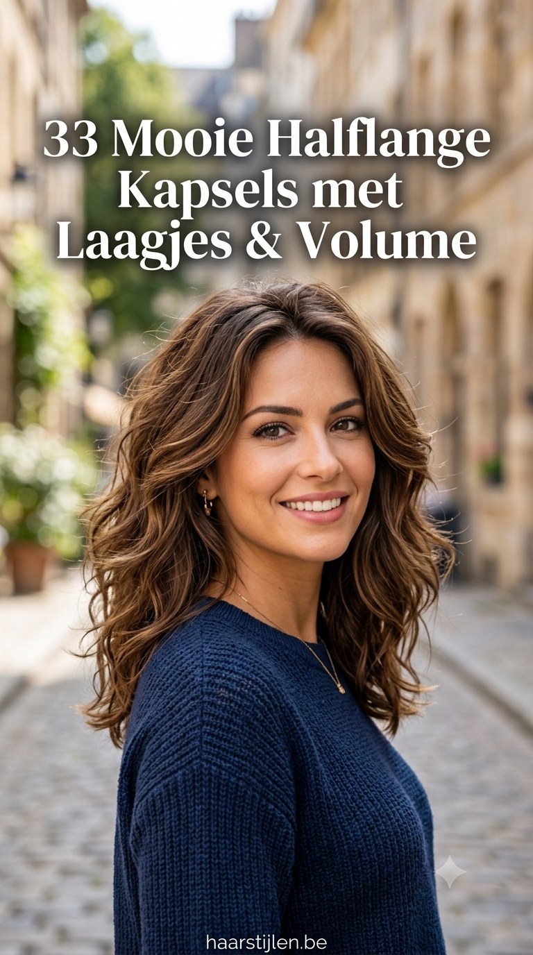 33 Mooie Halflange Kapsels met Laagjes & Volume