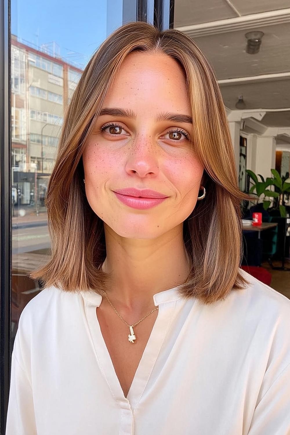 Natuurlijke brunette bob