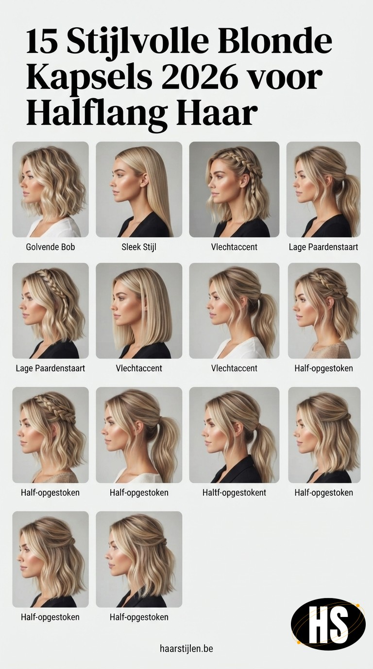 15 Stijlvolle Blonde Kapsels 2026 voor Halflang Haar