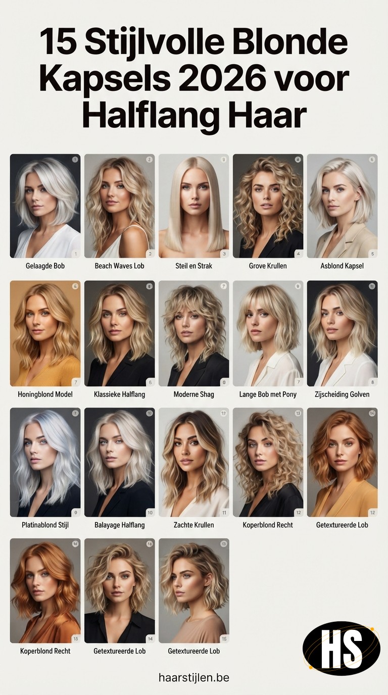15 Stijlvolle Blonde Kapsels 2026 voor Halflang Haar