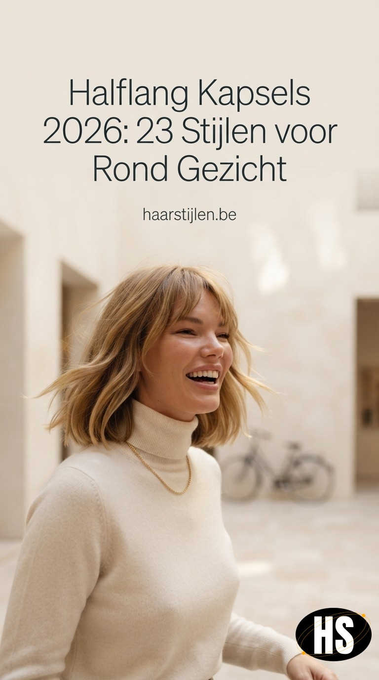 Halflang Kapsels 2026: 23 Stijlen voor Rond Gezicht