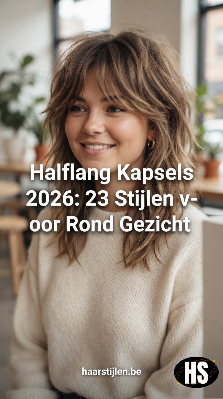 Halflang Kapsels 2026: 23 Stijlen voor Rond Gezicht