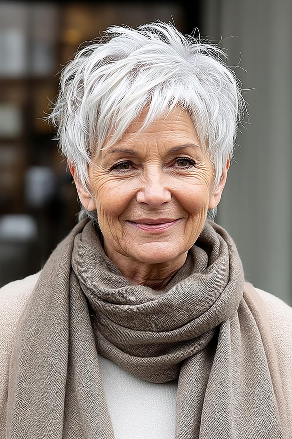 Elegant Zilvergrijs Kapsel