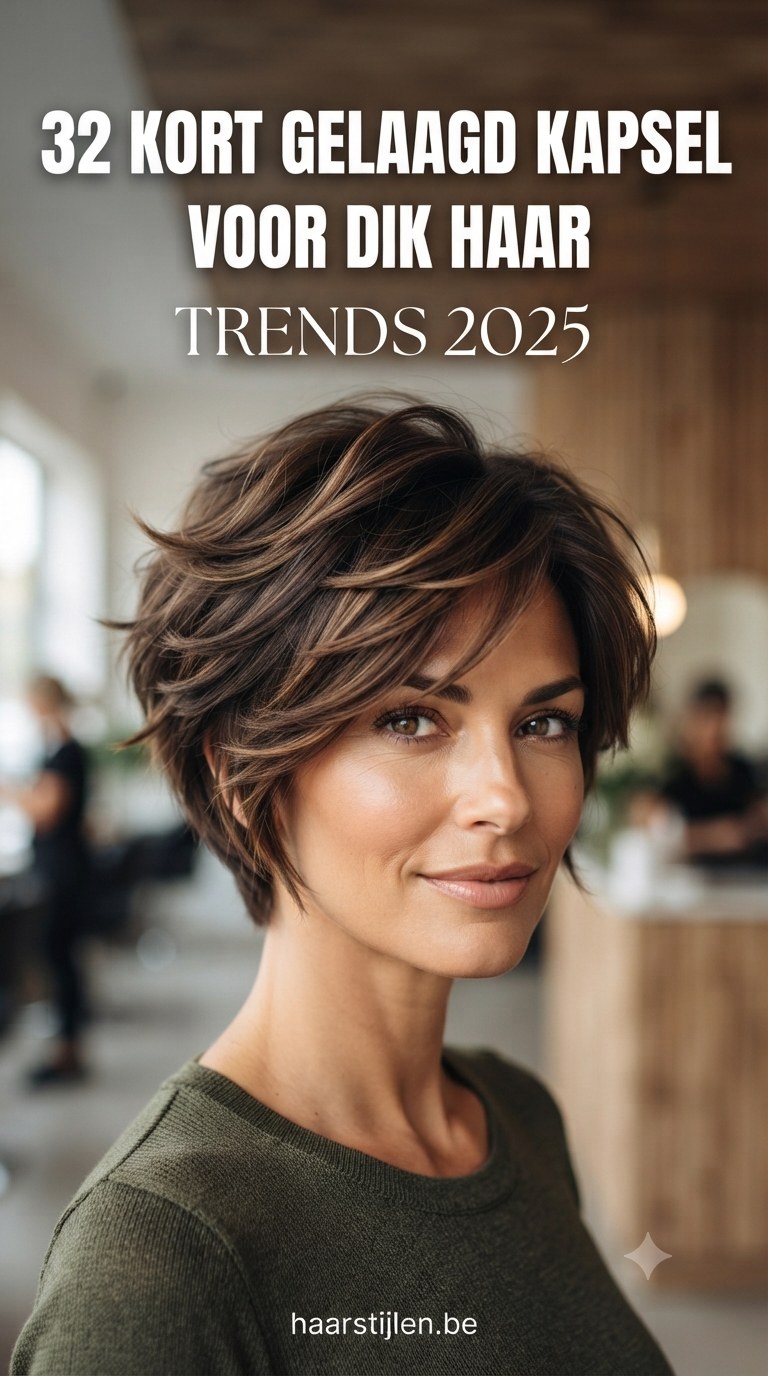 32 Kort Gelaagd Kapsel voor Dik Haar - Trends 2025