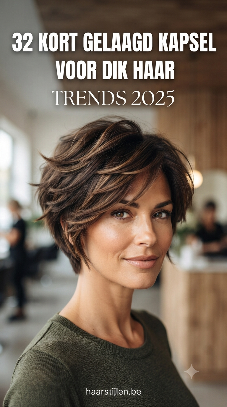 32 Kort Gelaagd Kapsel voor Dik Haar - Trends 2025