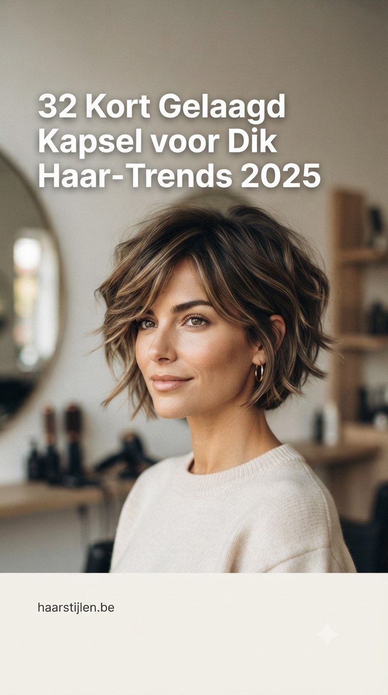 32 Kort Gelaagd Kapsel voor Dik Haar - Trends 2025