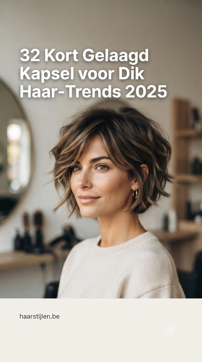 32 Kort Gelaagd Kapsel voor Dik Haar - Trends 2025