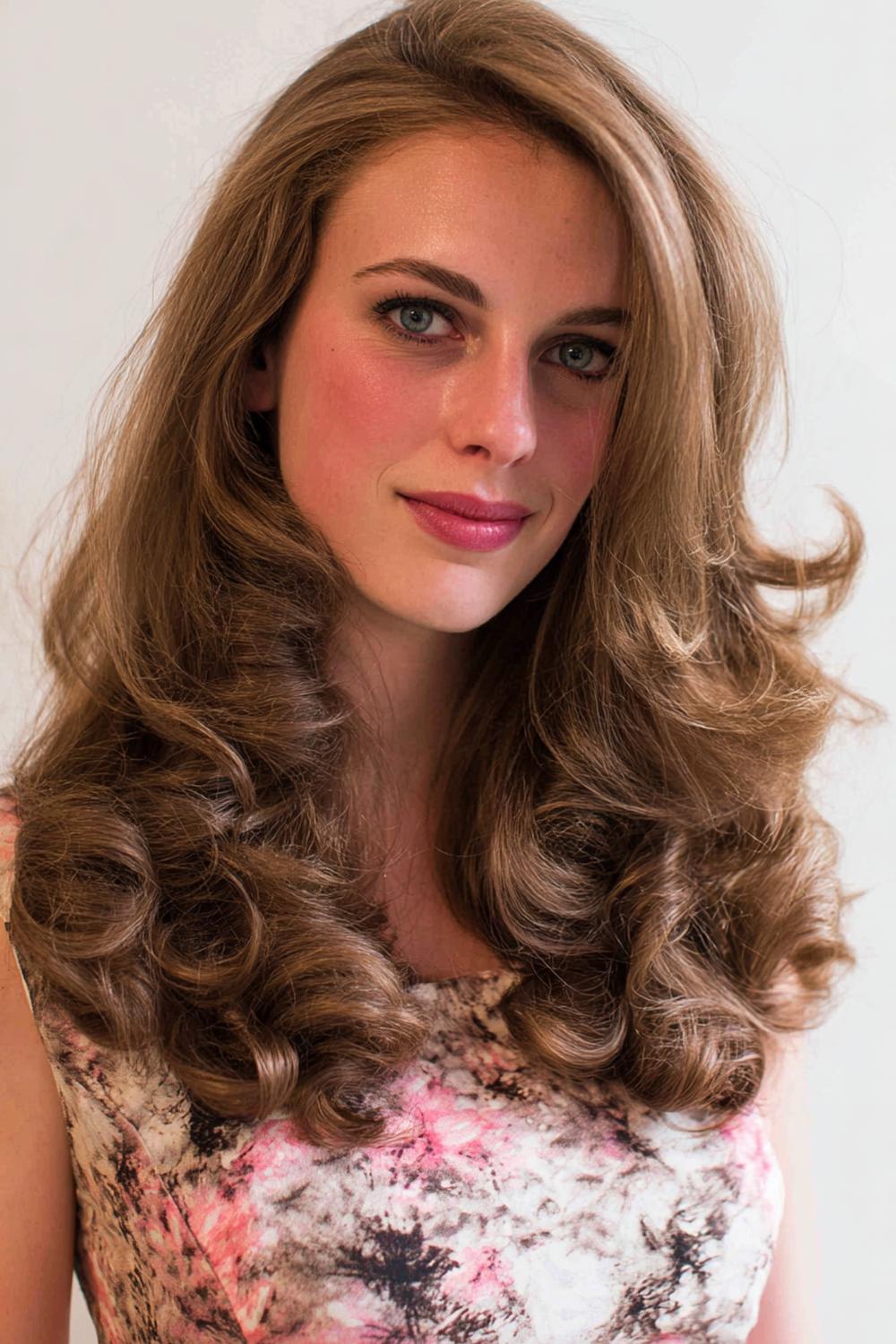 23. Haar: volumineuze blowout met grote rollers en luchtige uiteinden