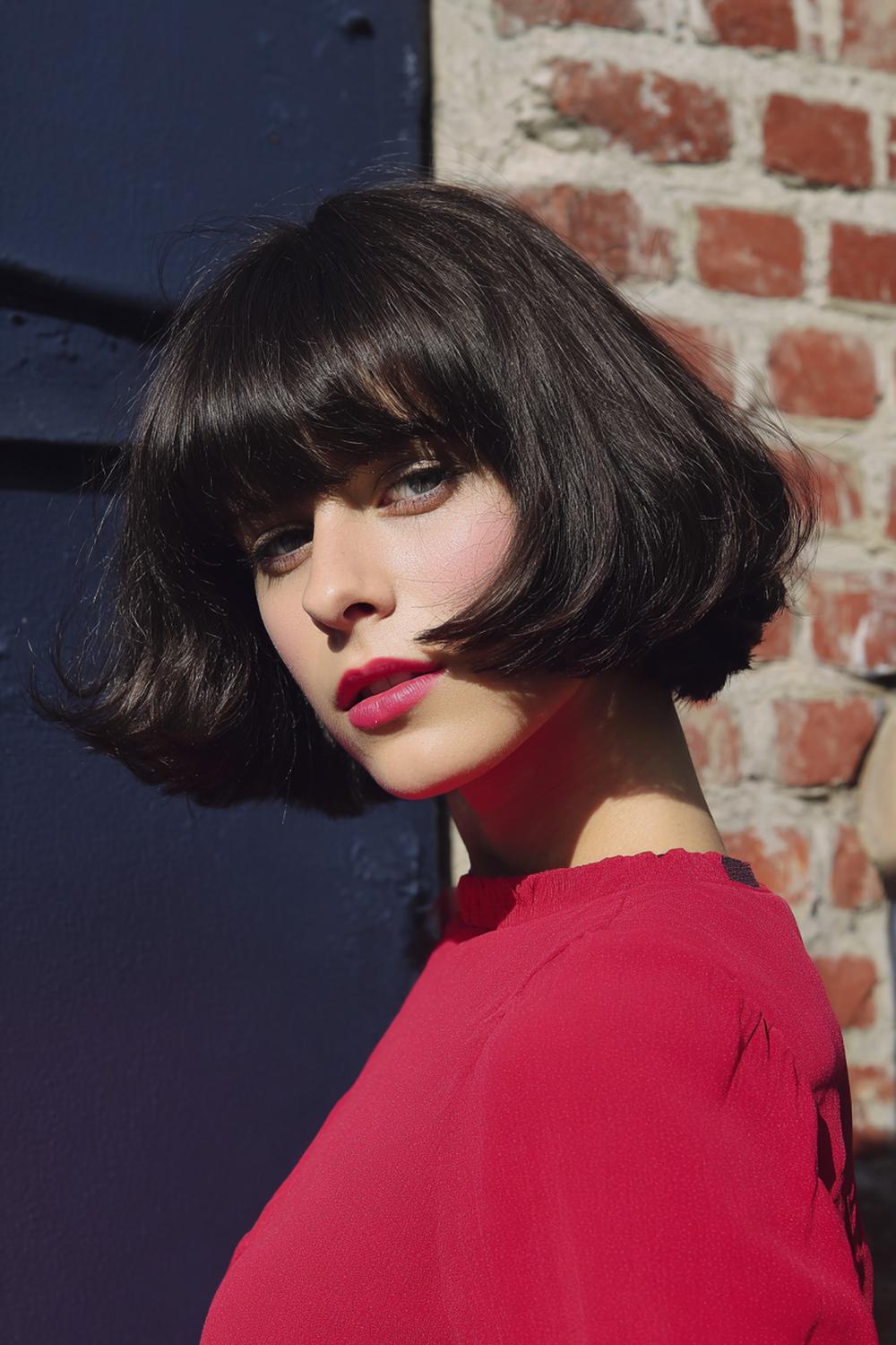 3. Haar: French bob met micropony en matte textuur