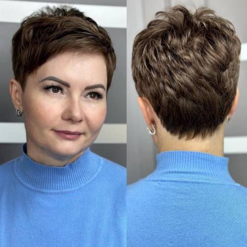 Korte pixie cut voor dik haar