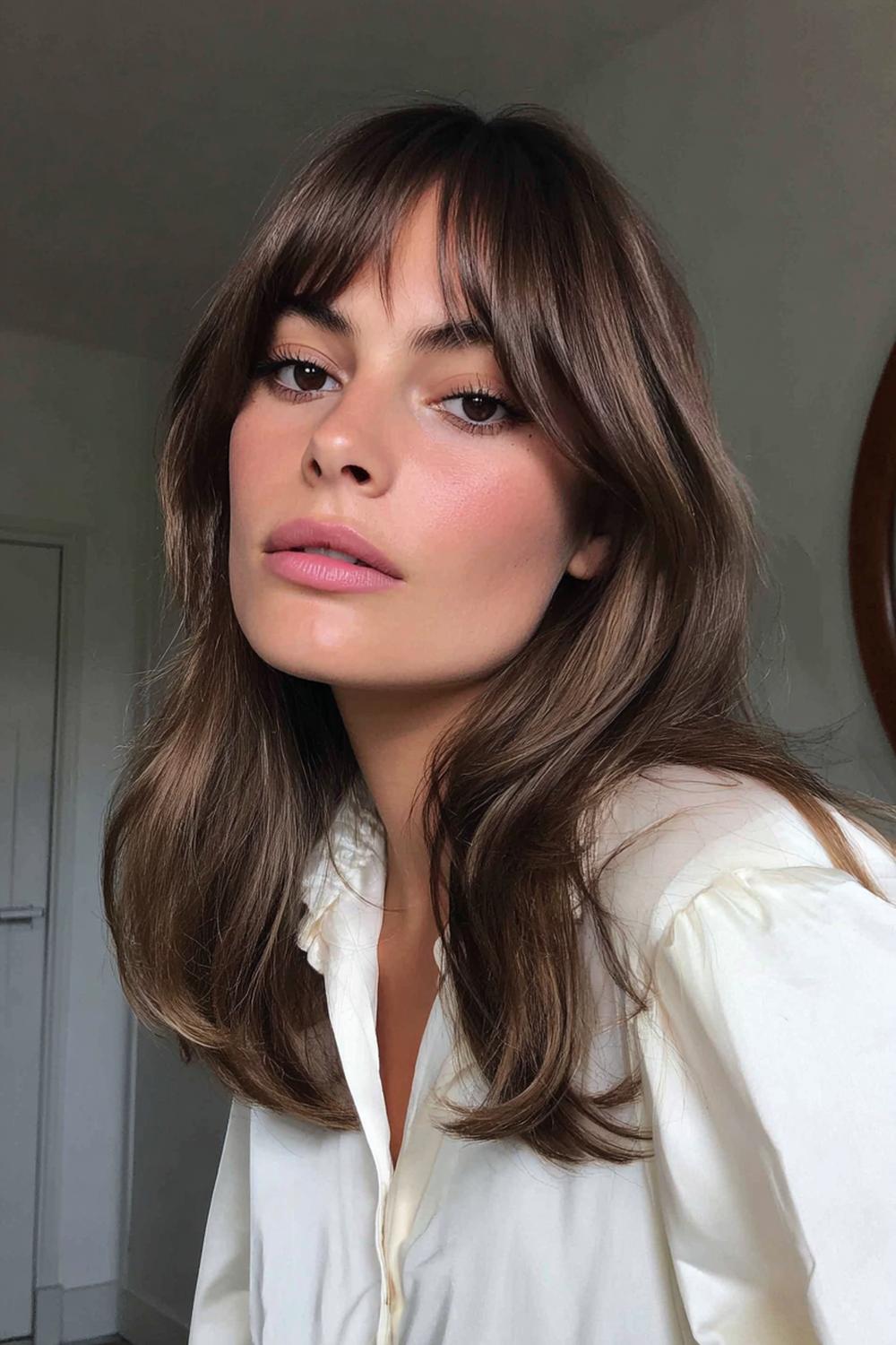 3. Populaire Kapsels 2026: Curtain Bangs Kapsel met Face-Framing Strengen