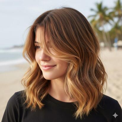 Schouderlang golvend dameskapsel