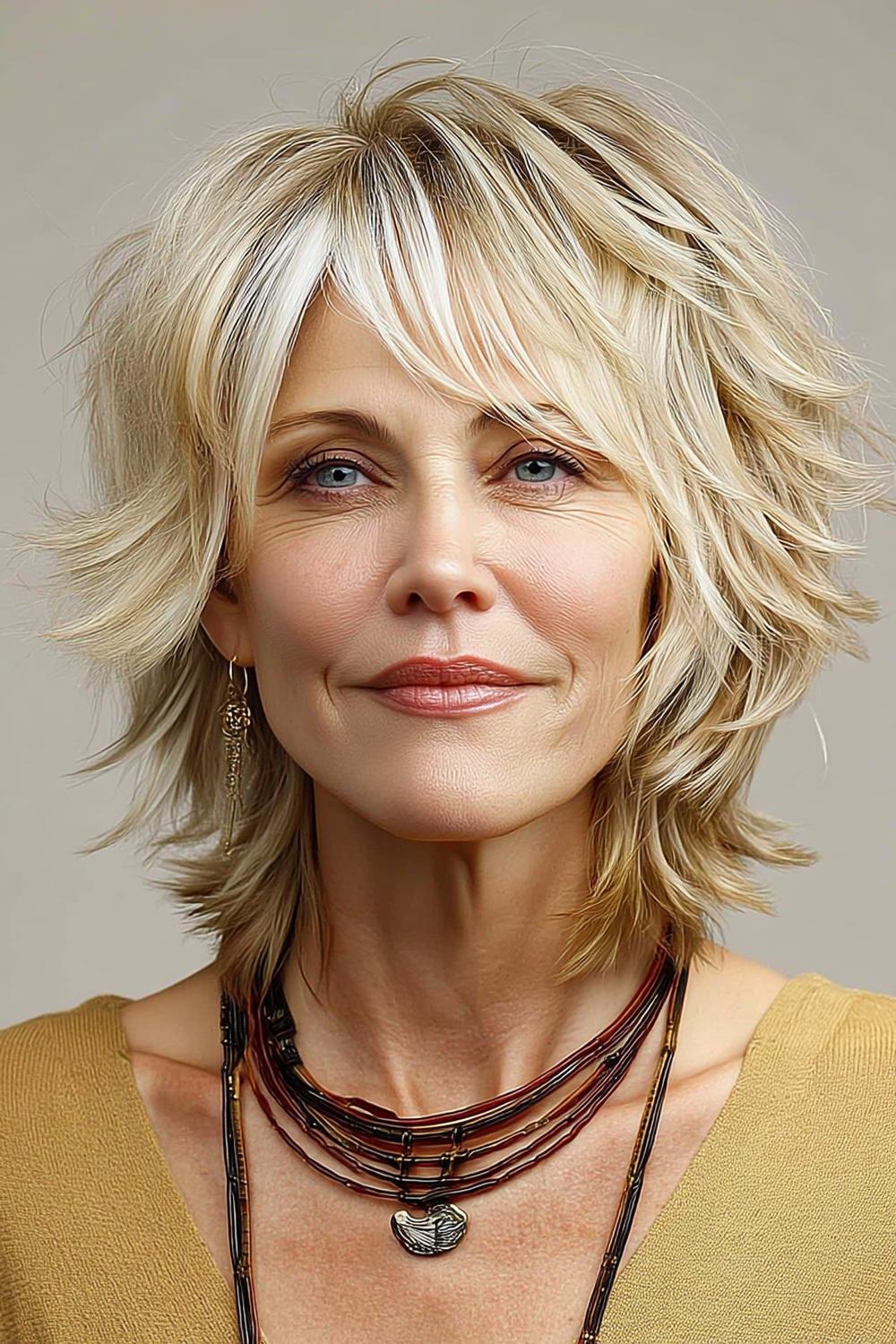 Blonde Halflange Textuur