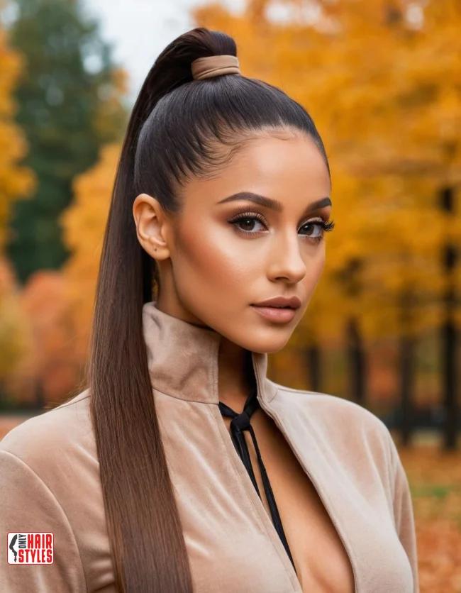 Strakke paardenstaart herfstlook