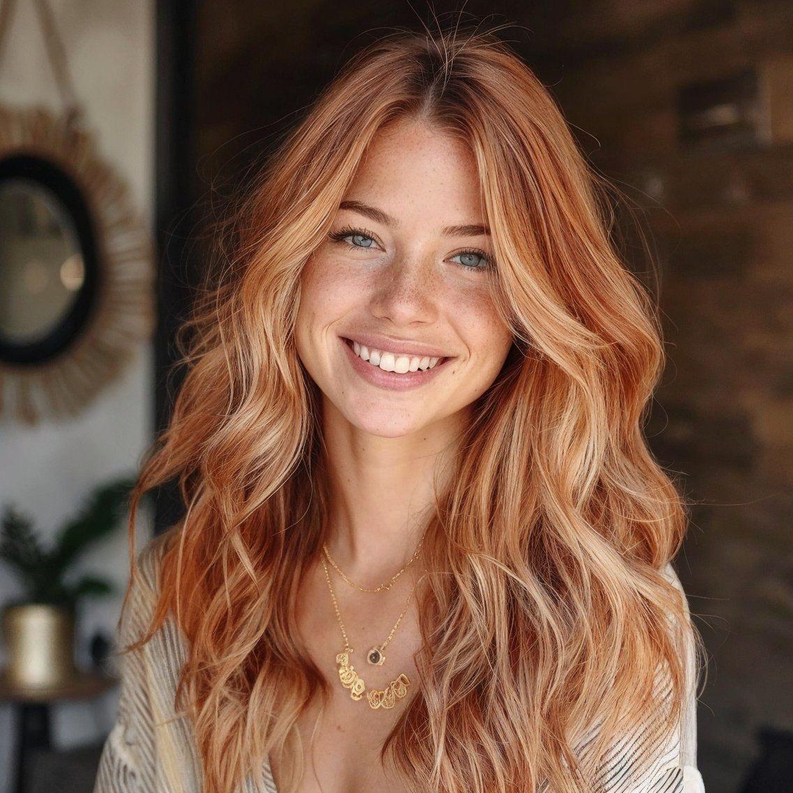 Strawberry blond haar met roze nuance
