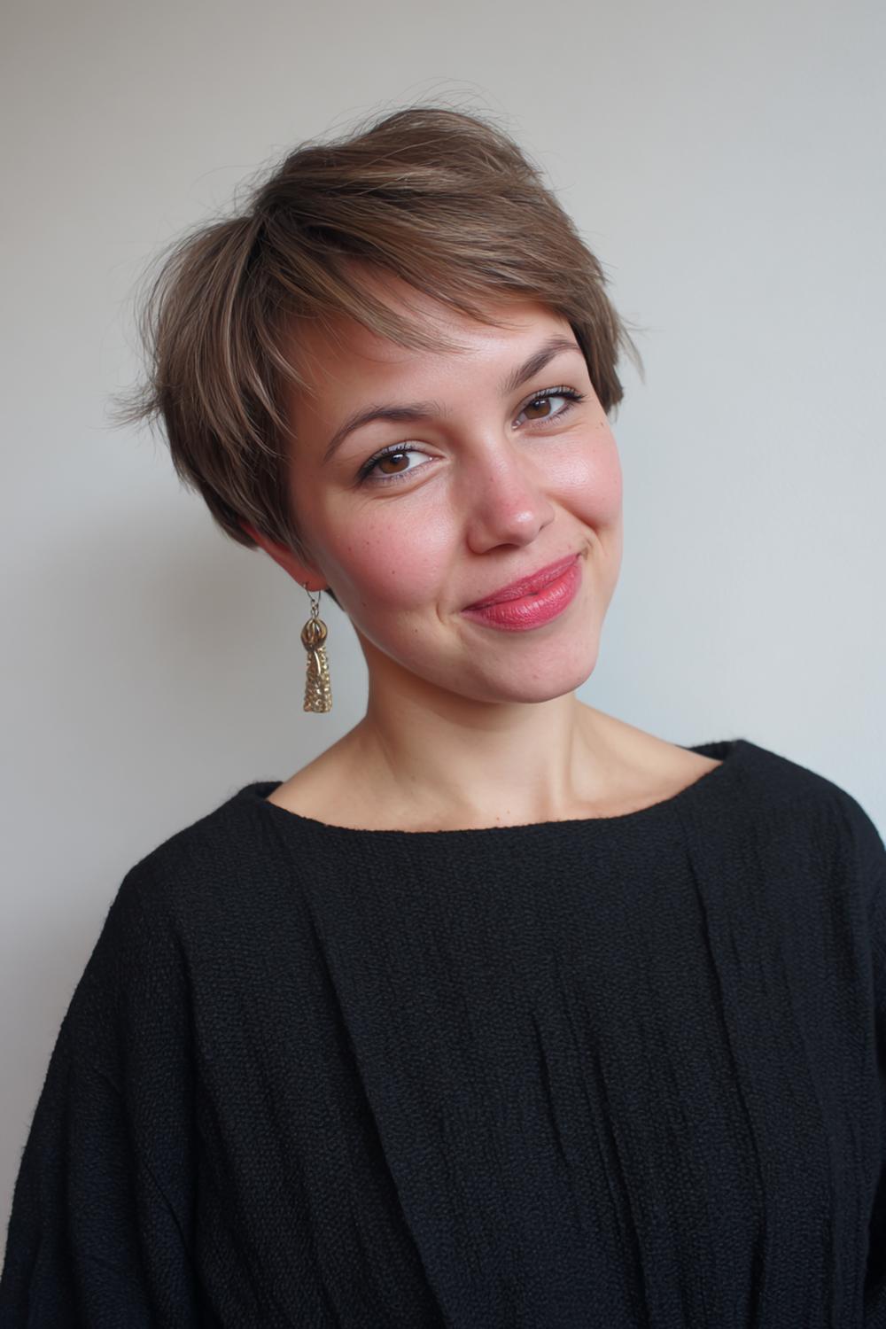 8. Tijdloze pixie-bob met afgeronde nek en zachte, lange lokken vooraan