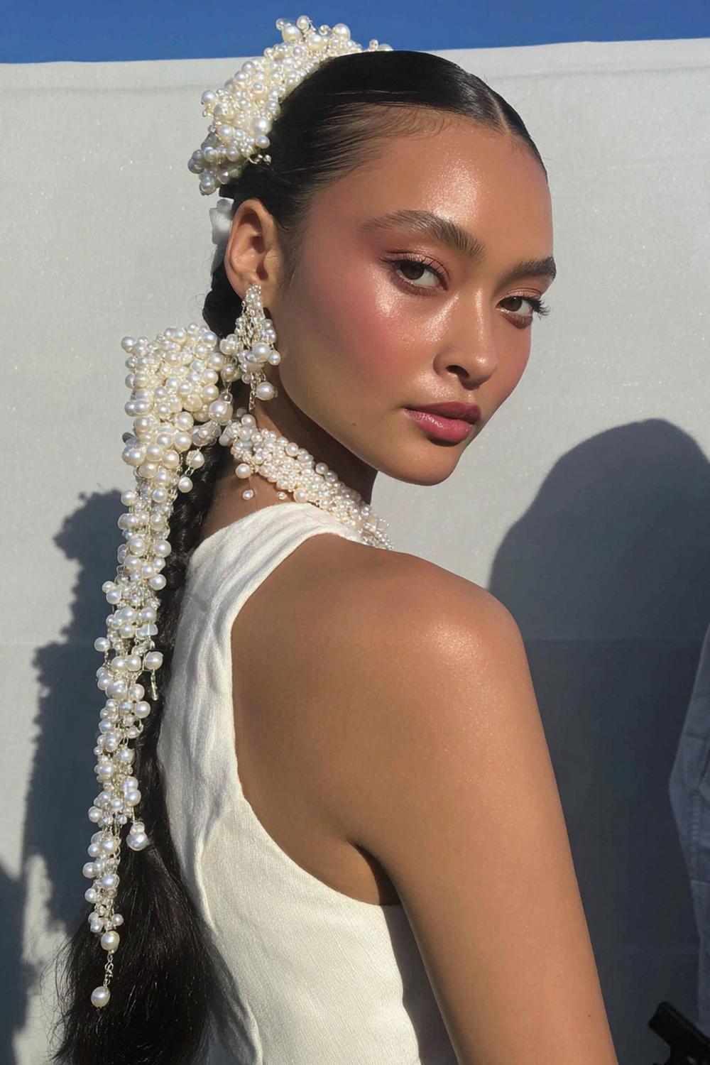 10. TikTok Haar Trends 2026: Pearl Braids met Glanzende Kralenaccenten