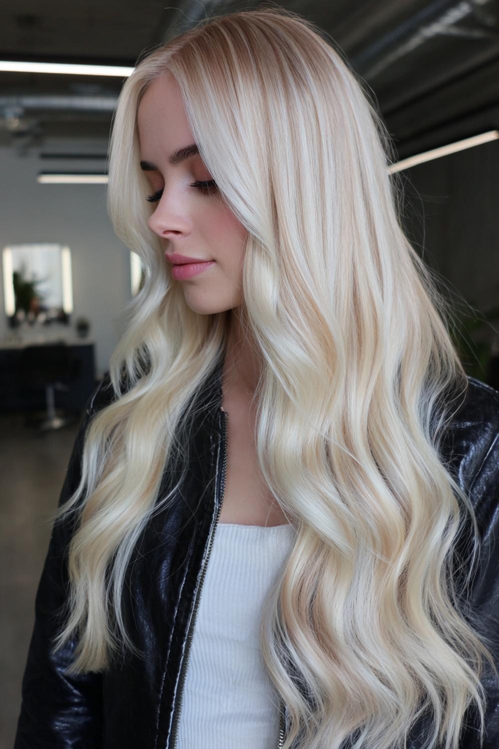 18. TikTok Haar Trends 2026: Icy Blonde Money Pieces met Koele Toner