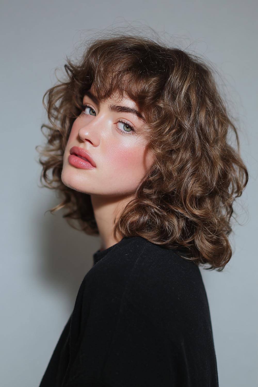 4. Trendy Haarideeën 2026: Zachte wolfcut met natuurlijke slag