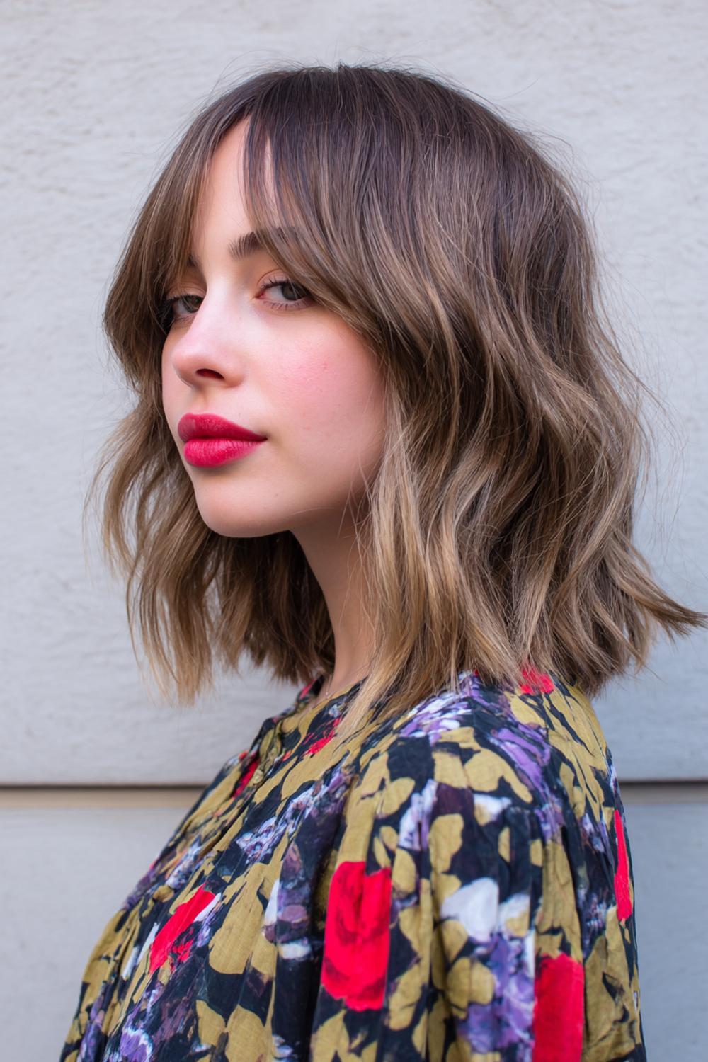 7. Trendy Haarideeën 2026: Shoulder-length lob met ‘air-dried’ textuur