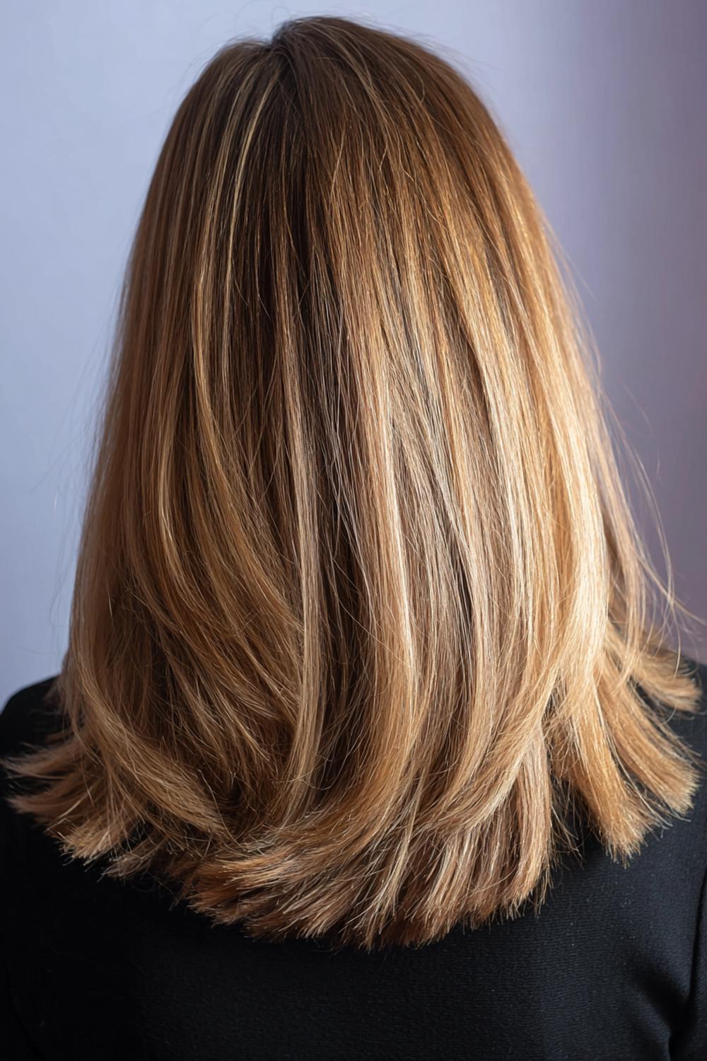 11. Verjongende kapsels voor vrouwen: rechte lob met midden-scheiding en subtiele balayage