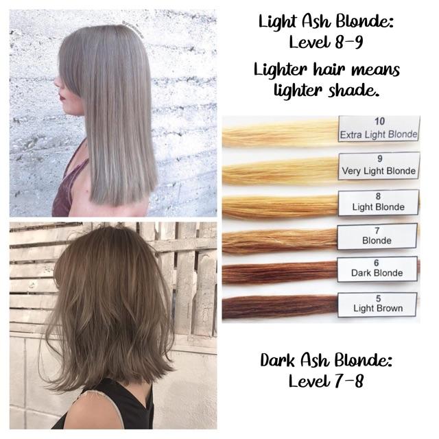 Verschillende aschblonde haartinten