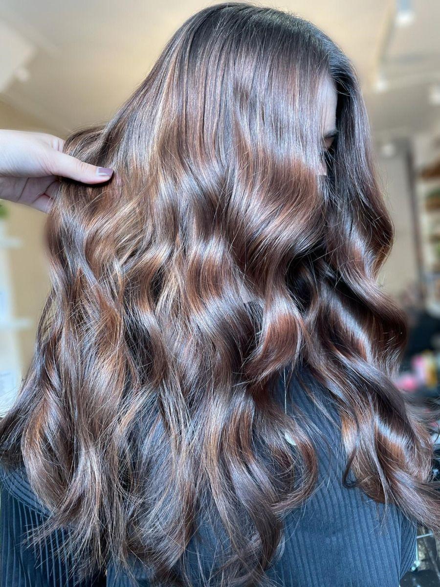 warme brunette balayage herfst