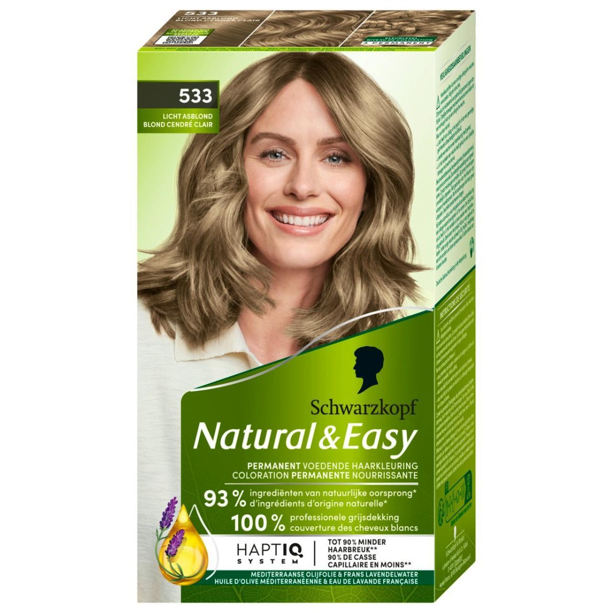 Thuis aschblond haar kleuren